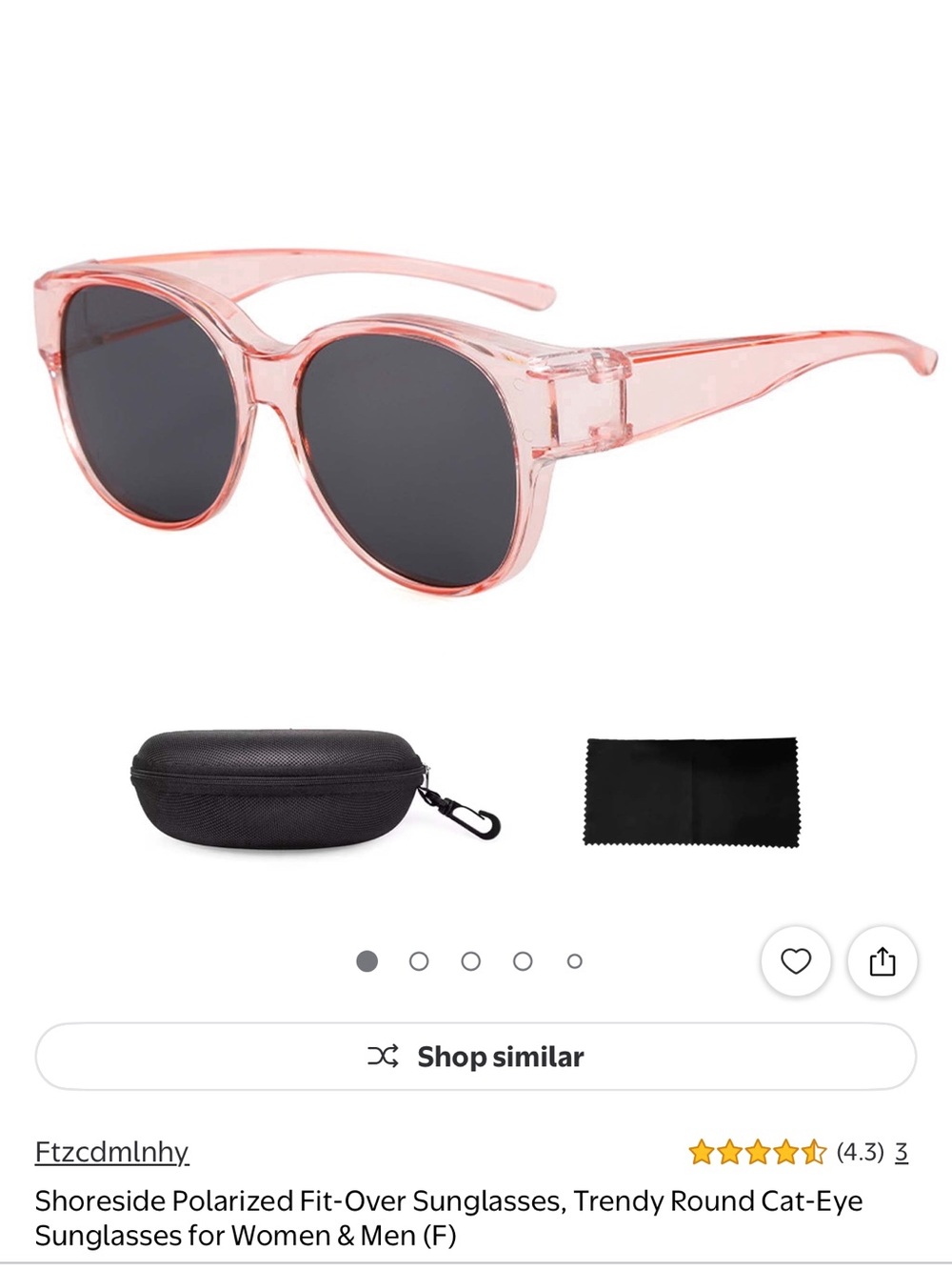 Blush Pink Oversized Round Cat Eye Reflective Sunglasses